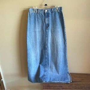 Maurice’s Denim Maxi Skirt Size 3 Retro Boho Western
